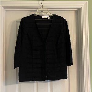 Chico's Black Linen/Rayon Cardigan-Sz XL